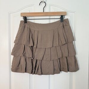 Banana Republic Olive Green Soft Silky Tiered Skirt Size 6
